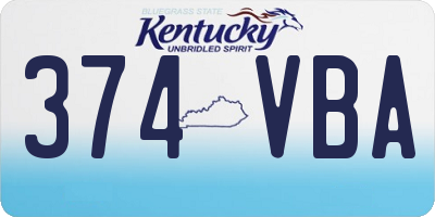 KY license plate 374VBA