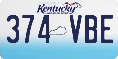 KY license plate 374VBE
