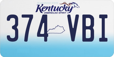 KY license plate 374VBI