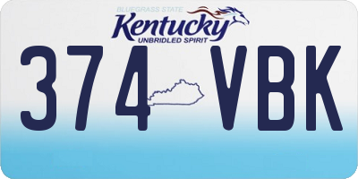 KY license plate 374VBK
