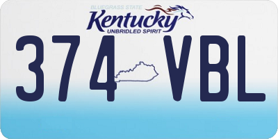 KY license plate 374VBL