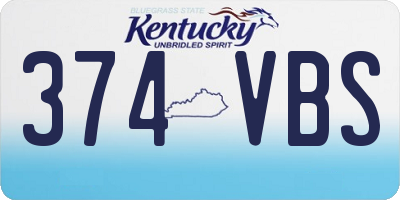 KY license plate 374VBS