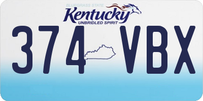 KY license plate 374VBX