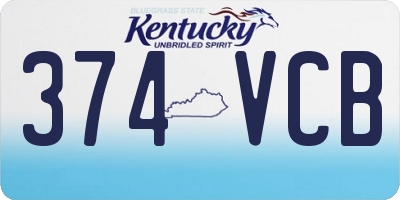 KY license plate 374VCB