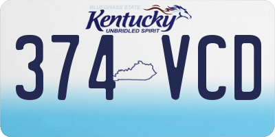 KY license plate 374VCD