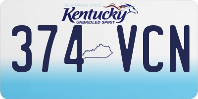 KY license plate 374VCN