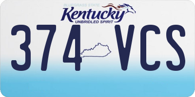 KY license plate 374VCS