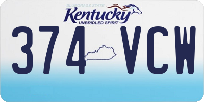 KY license plate 374VCW
