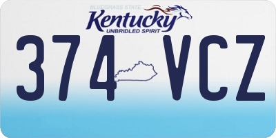 KY license plate 374VCZ