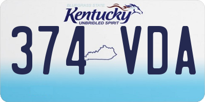 KY license plate 374VDA