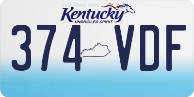 KY license plate 374VDF