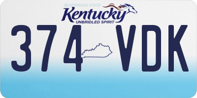 KY license plate 374VDK