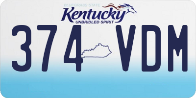 KY license plate 374VDM