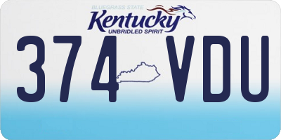 KY license plate 374VDU