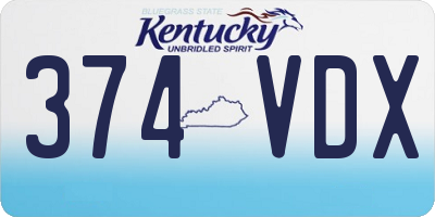 KY license plate 374VDX