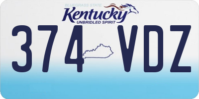 KY license plate 374VDZ
