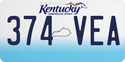 KY license plate 374VEA