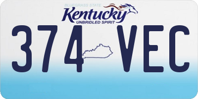 KY license plate 374VEC