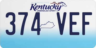 KY license plate 374VEF