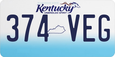 KY license plate 374VEG
