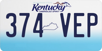 KY license plate 374VEP