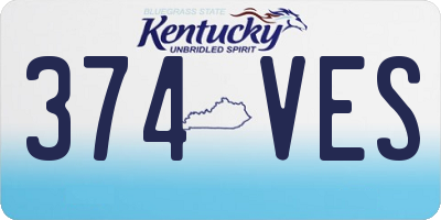 KY license plate 374VES