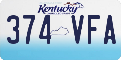 KY license plate 374VFA