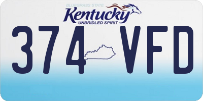 KY license plate 374VFD