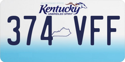 KY license plate 374VFF