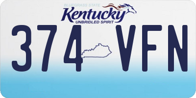 KY license plate 374VFN