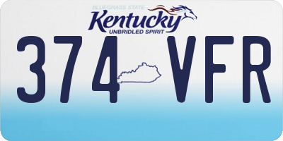 KY license plate 374VFR