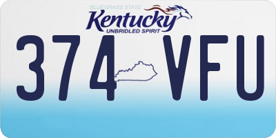 KY license plate 374VFU