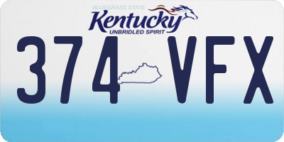 KY license plate 374VFX