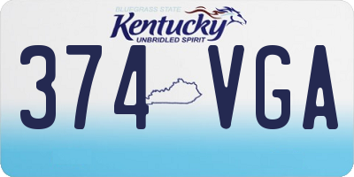 KY license plate 374VGA