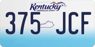 KY license plate 375JCF