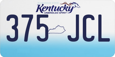 KY license plate 375JCL