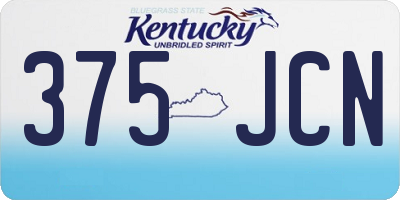 KY license plate 375JCN