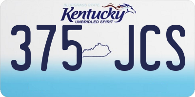 KY license plate 375JCS