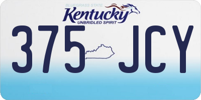 KY license plate 375JCY
