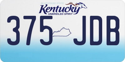 KY license plate 375JDB