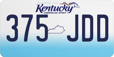 KY license plate 375JDD