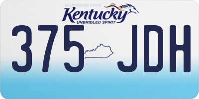 KY license plate 375JDH