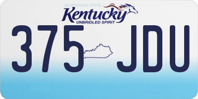 KY license plate 375JDU