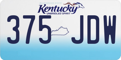 KY license plate 375JDW