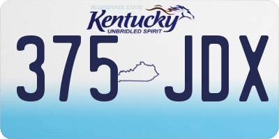 KY license plate 375JDX