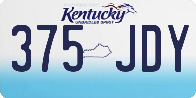 KY license plate 375JDY