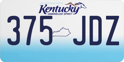 KY license plate 375JDZ