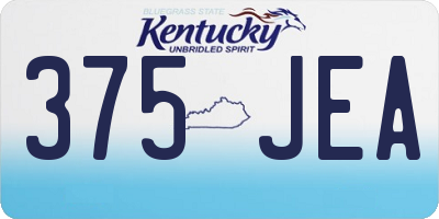 KY license plate 375JEA