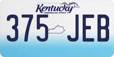 KY license plate 375JEB