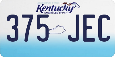 KY license plate 375JEC